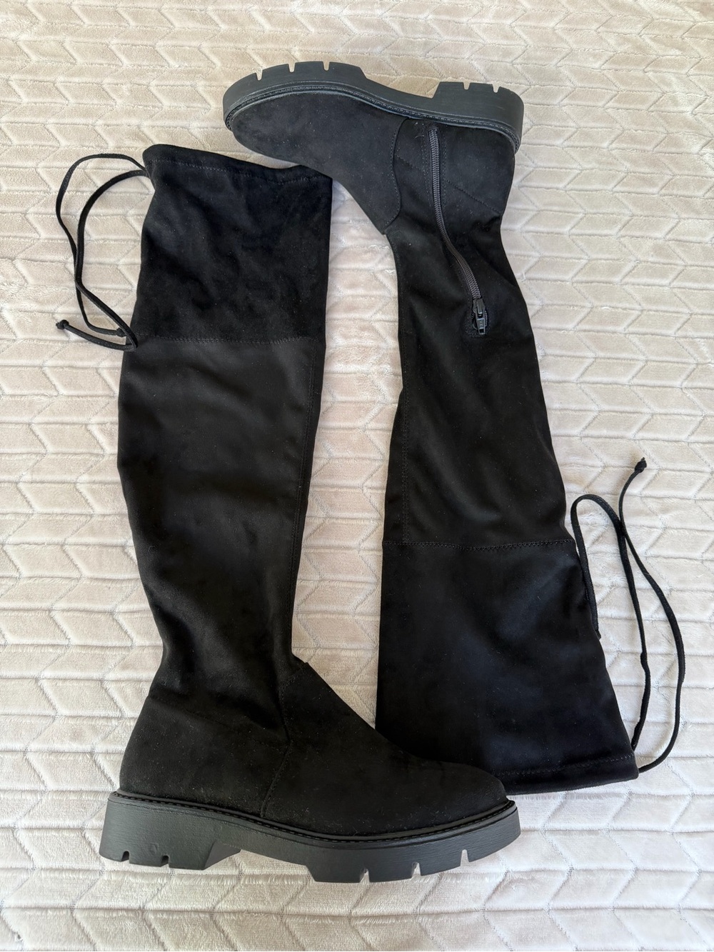 A New Day Black Over-the-Knee Boots Chunky Platform size 7